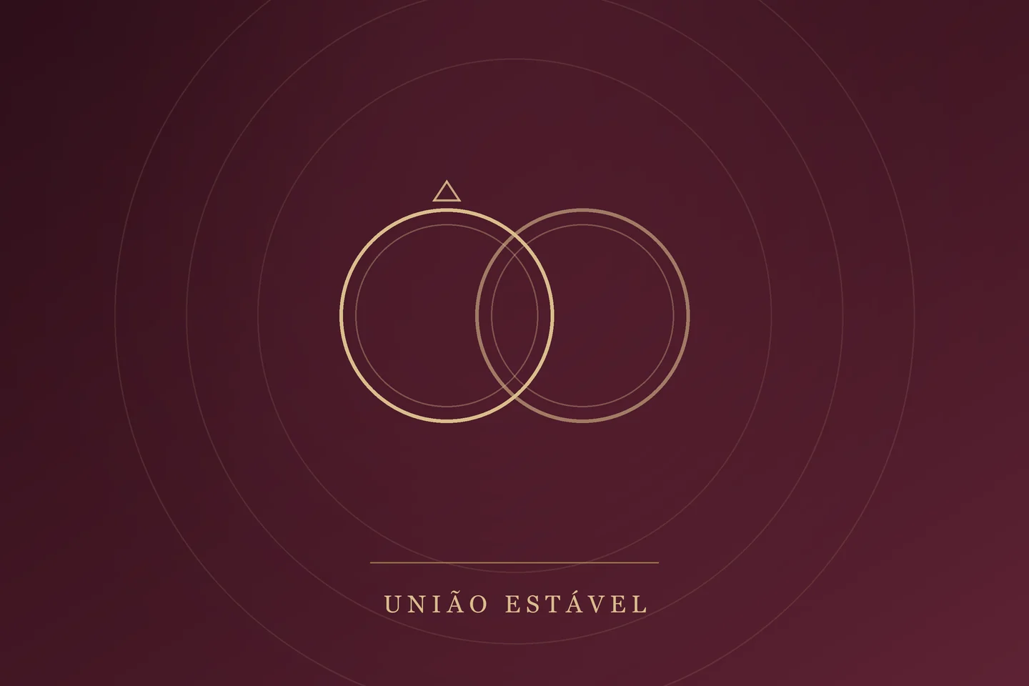Ilustração de duas alianças entrelaçadas representando a união estável